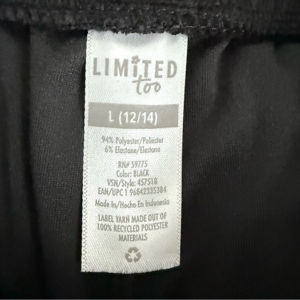 NWT-Girls Black Velour Lounge Pants w/ Pockets SZ L 12/14 - Picture 6 of 11
